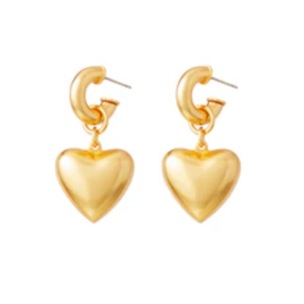 Roxanne Assoulin The Puffy Heart Gold Earrings